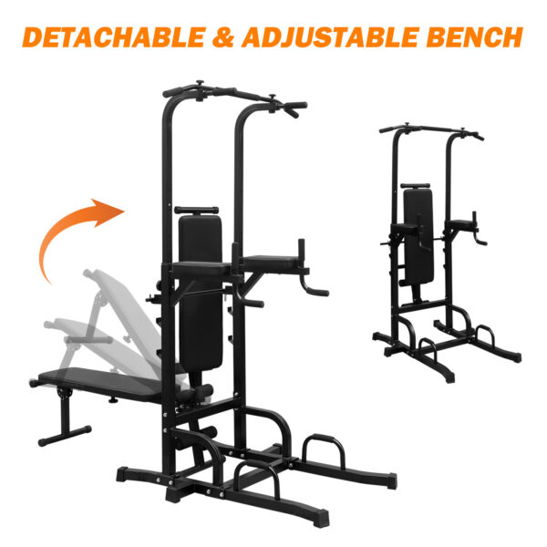 Power Tower Parallel Bar Station With Bench Chin-Up Bar Holder - Image 3