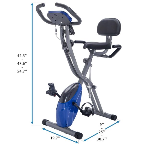 Folding Exercise Bike Fitness Upright  Recumbent X-Bike Adjustable Resistance - Image 2