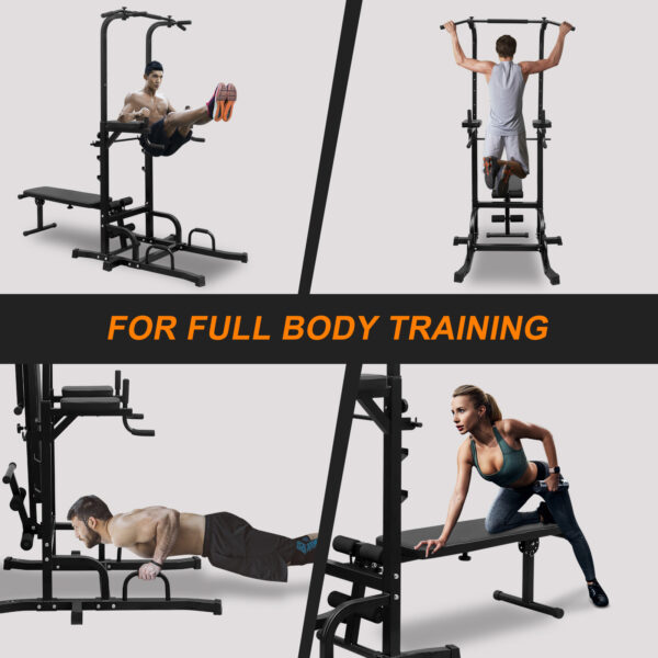 Power Tower Parallel Bar Station With Bench Chin-Up Bar Holder - Image 8